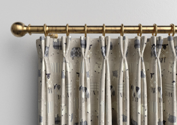 Baa Baa, Charcoal - Made to Measure Curtains - Image 10